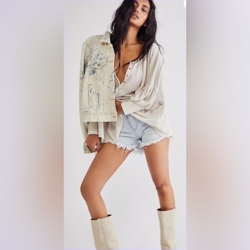 free people Marla jersey henley top